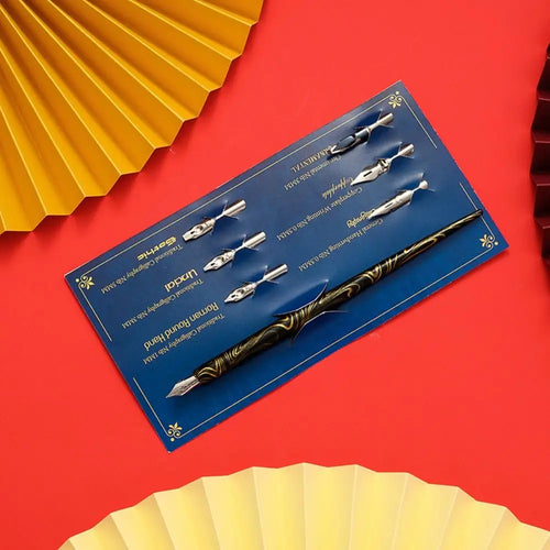 Set Profesional de Caligrafía y Dibujo – Pluma de Inmersión + 6 Plumillas Intercambiables