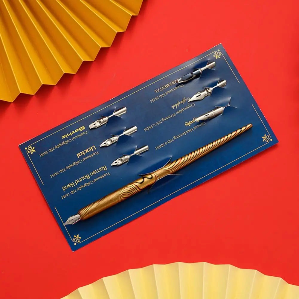 Set Profesional de Caligrafía y Dibujo – Pluma de Inmersión + 6 Plumillas Intercambiables
