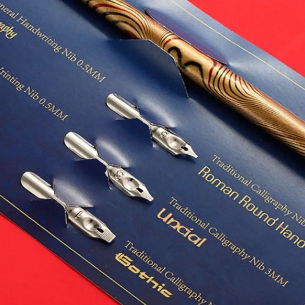 Set Profesional de Caligrafía y Dibujo – Pluma de Inmersión + 6 Plumillas Intercambiables