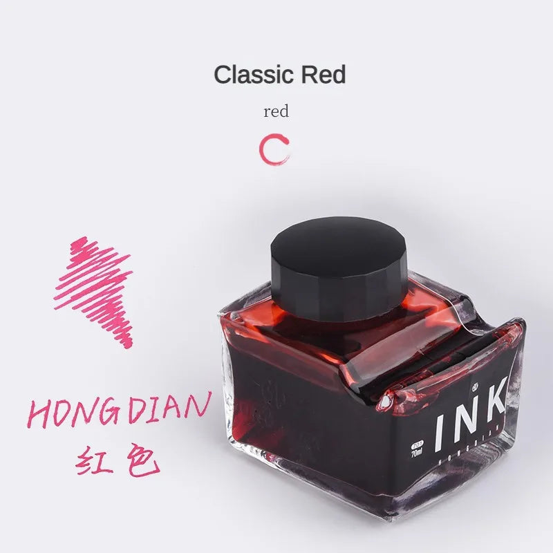 Tinta Premium Hongdian de 70ml – Tinta Sin Carbono de Alta Fluidez para Caligrafía y Pluma Fuente